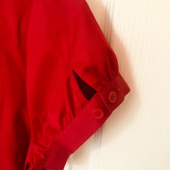 Limited Red Button Blouse - Picture 5 of 6